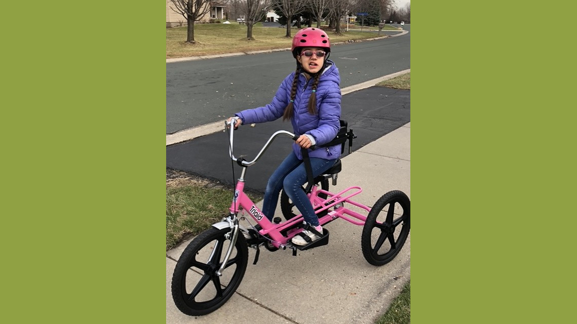 Anikah on her bike