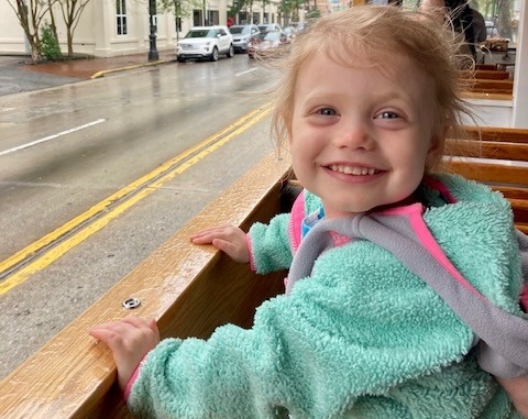 Ella on a trolly