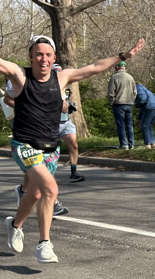Tim running a marathon