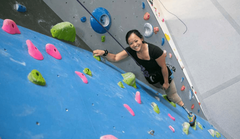 Mariah rock climbing