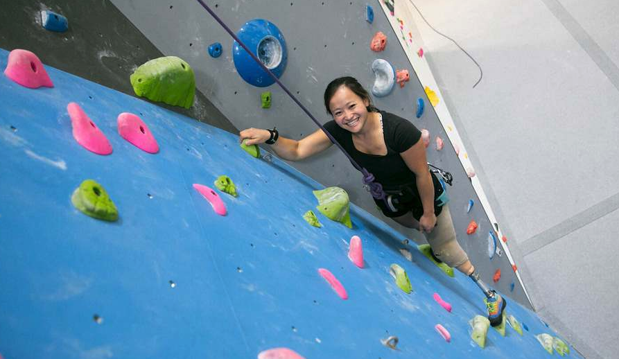 Mariah rock climbing
